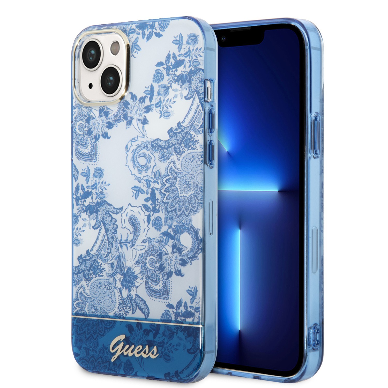 Guess PC/TPU IML Case With Double Layer Electroplated Camera Outline & Toile De Jou iphone 14