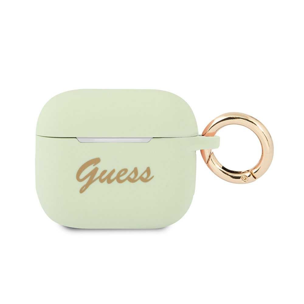 Guess Silicone Printed Script Case with Ring for Airpods 3