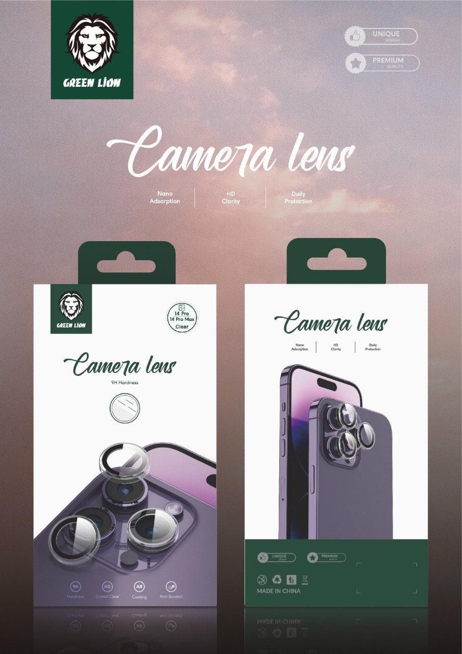 Green Lion Camera Lens 9H Hardness for iPhone 14 Pro / 14 Pro Max - Clear