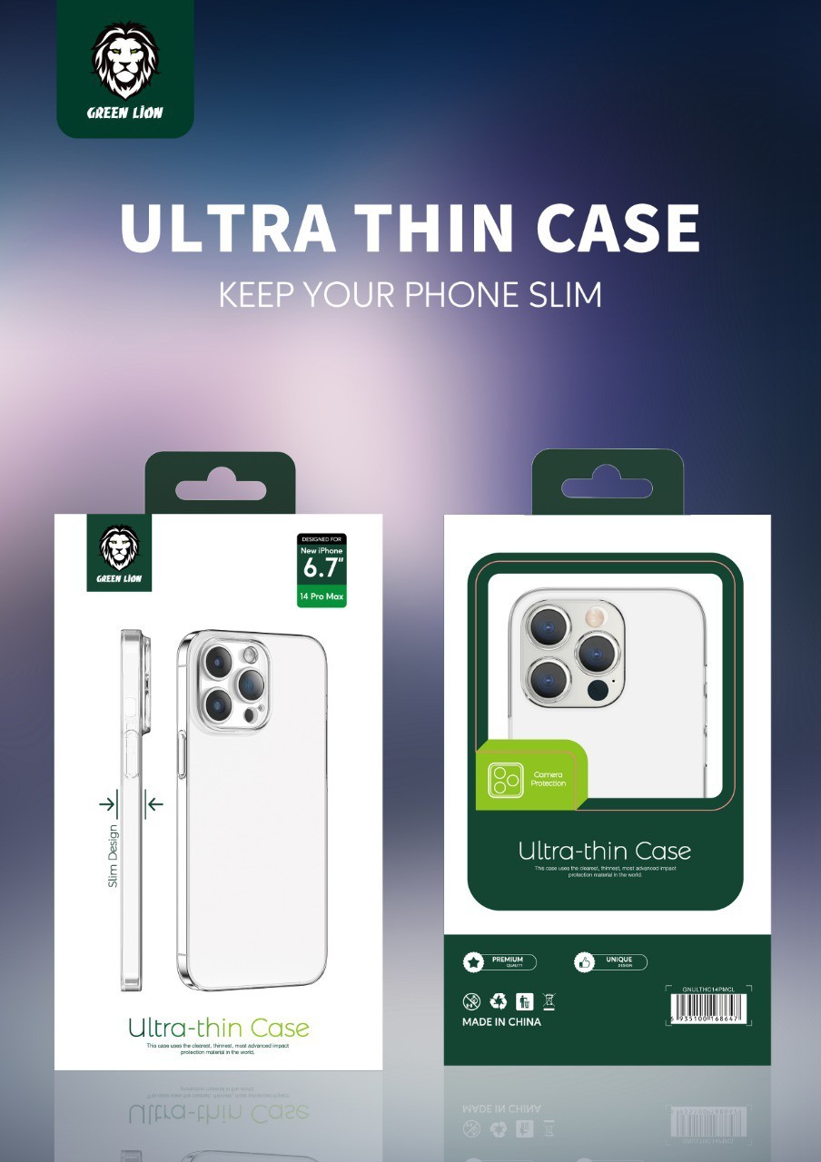 Green Lion Ultra-Thin Case with Camera Protection for iPhone 14 Pro ( 6.1" ) - Clear