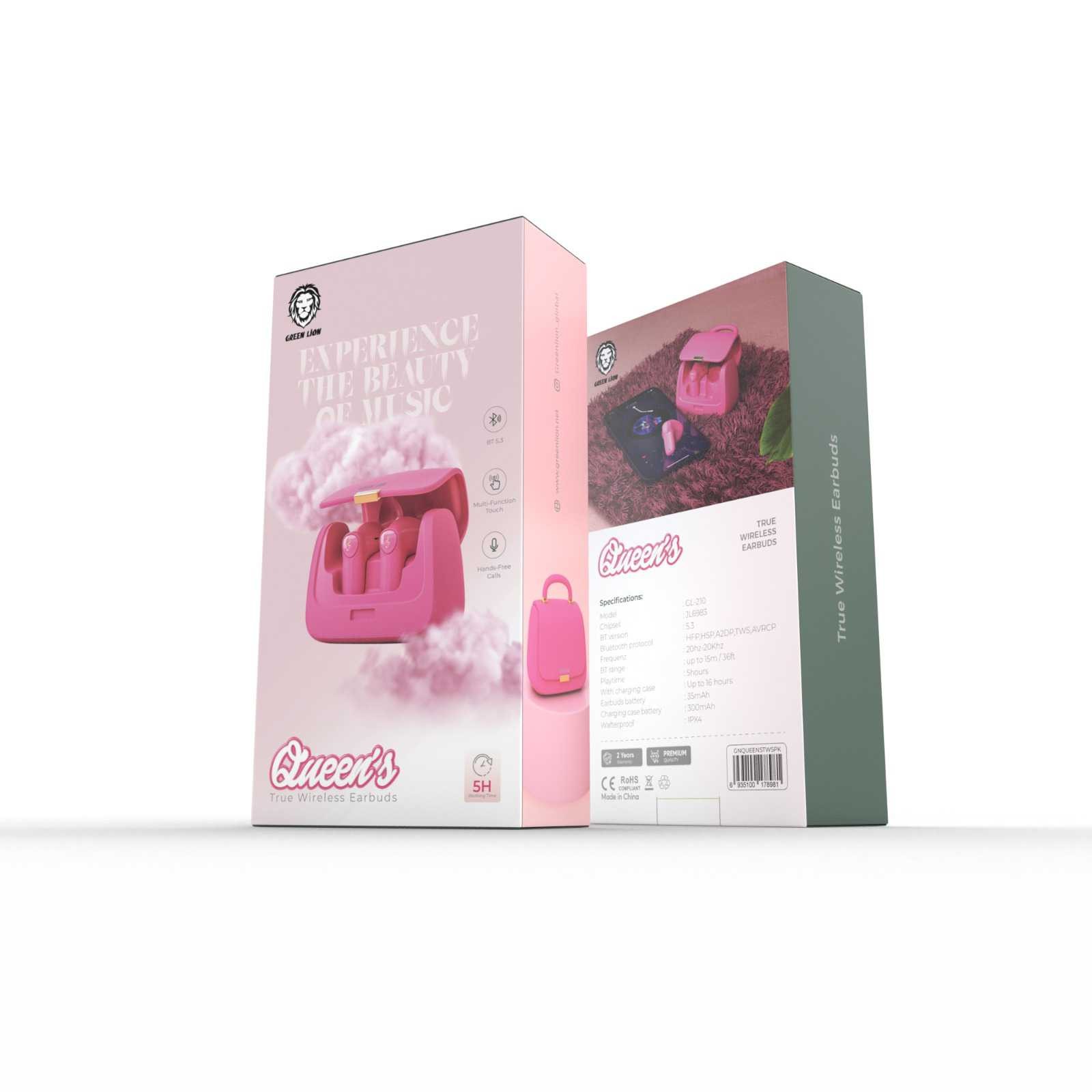  Green Lion Queen`s True Wireless Earbuds - Pink