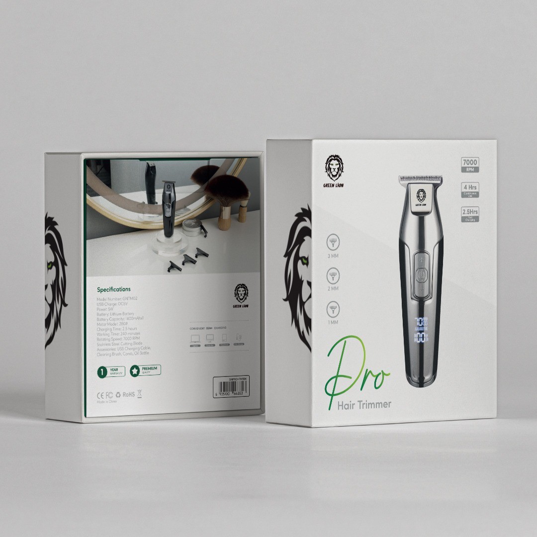 Green Lion Pro Hair Trimmer 7000RPM 1400mAh - Black