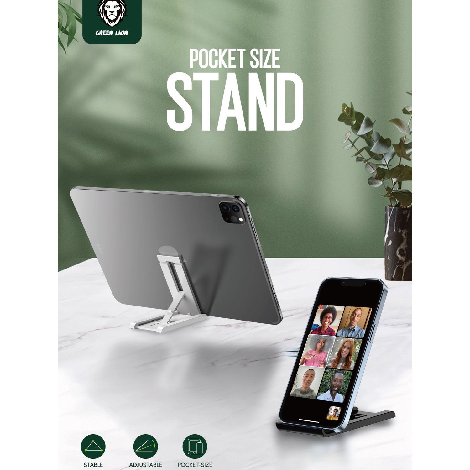 Green Pocket Size Stand - Black