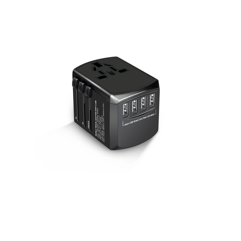 Green Lion Universal Travel Adapter ( 4 USB Port ) 5V 4.5A - Black