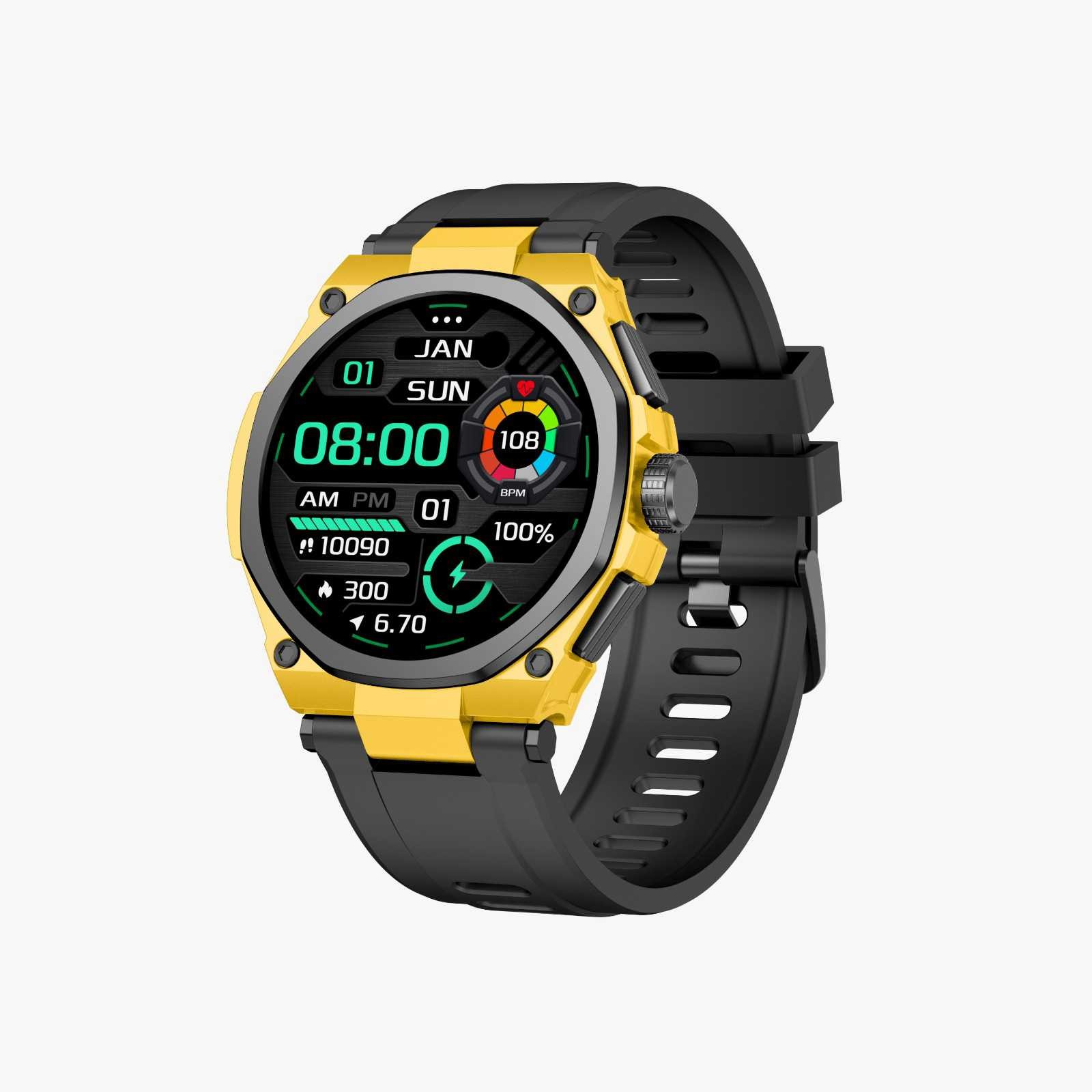 Green Lion Grand Smart Watch with Black Case