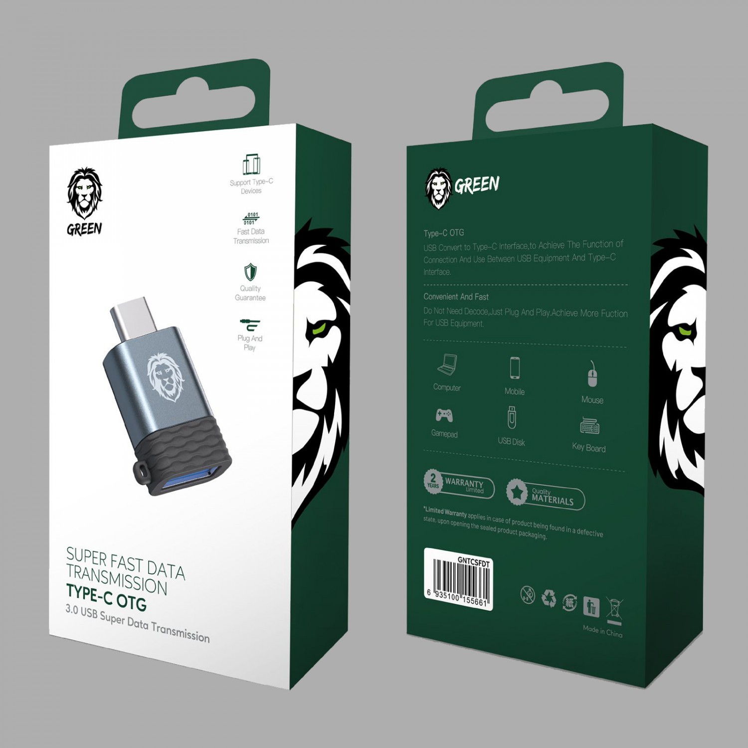 Green Micro OTG 3.0 USB Super Data Transmission - Black/Silver