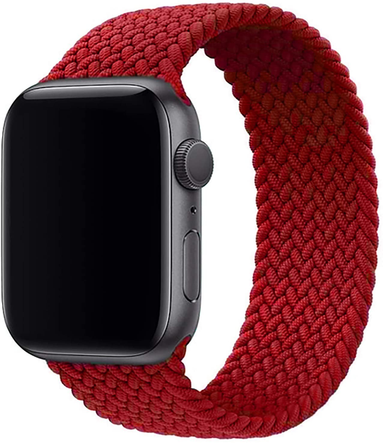 Green Braided Solo Loop Strap for Apple Watch 38/40mm red