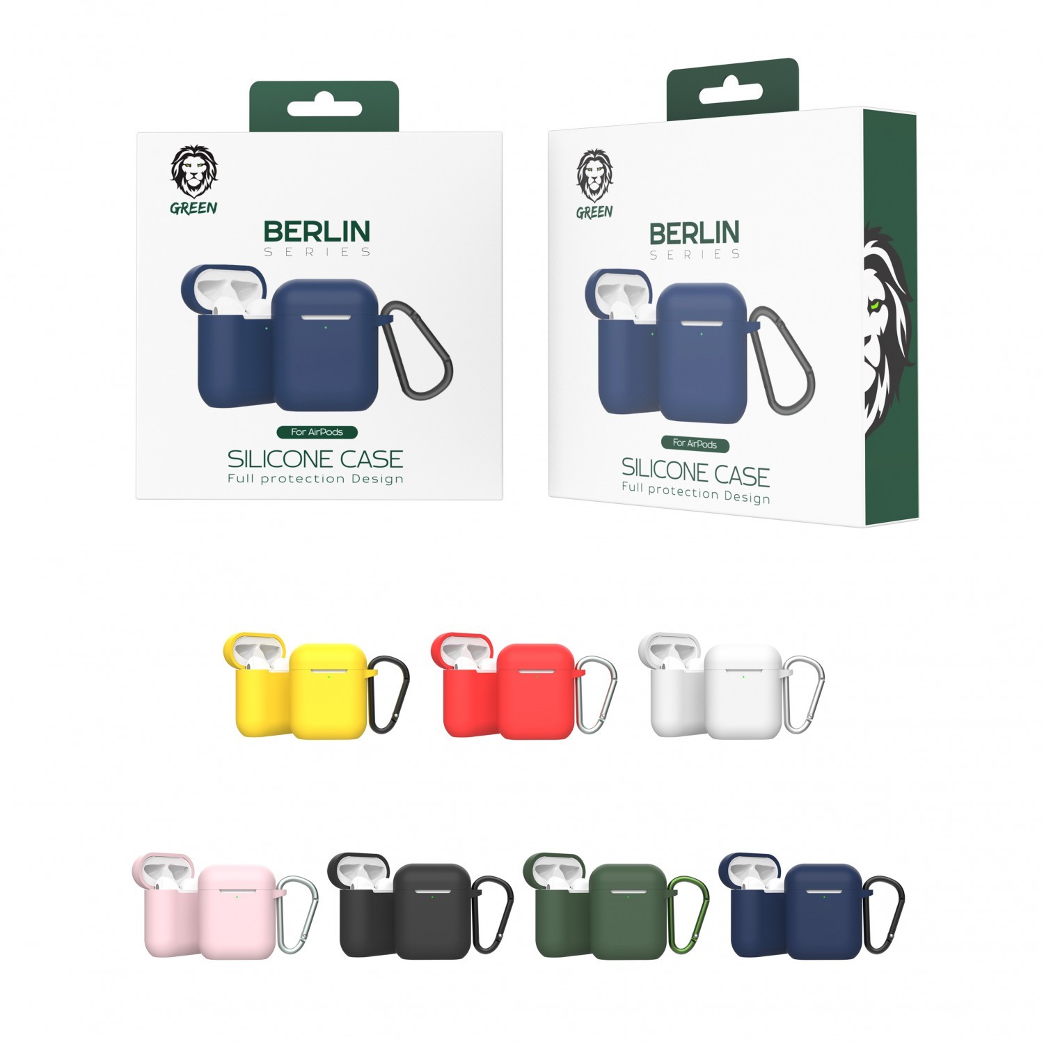 Green Berlin Series Silicone Case for Airpods 1/2