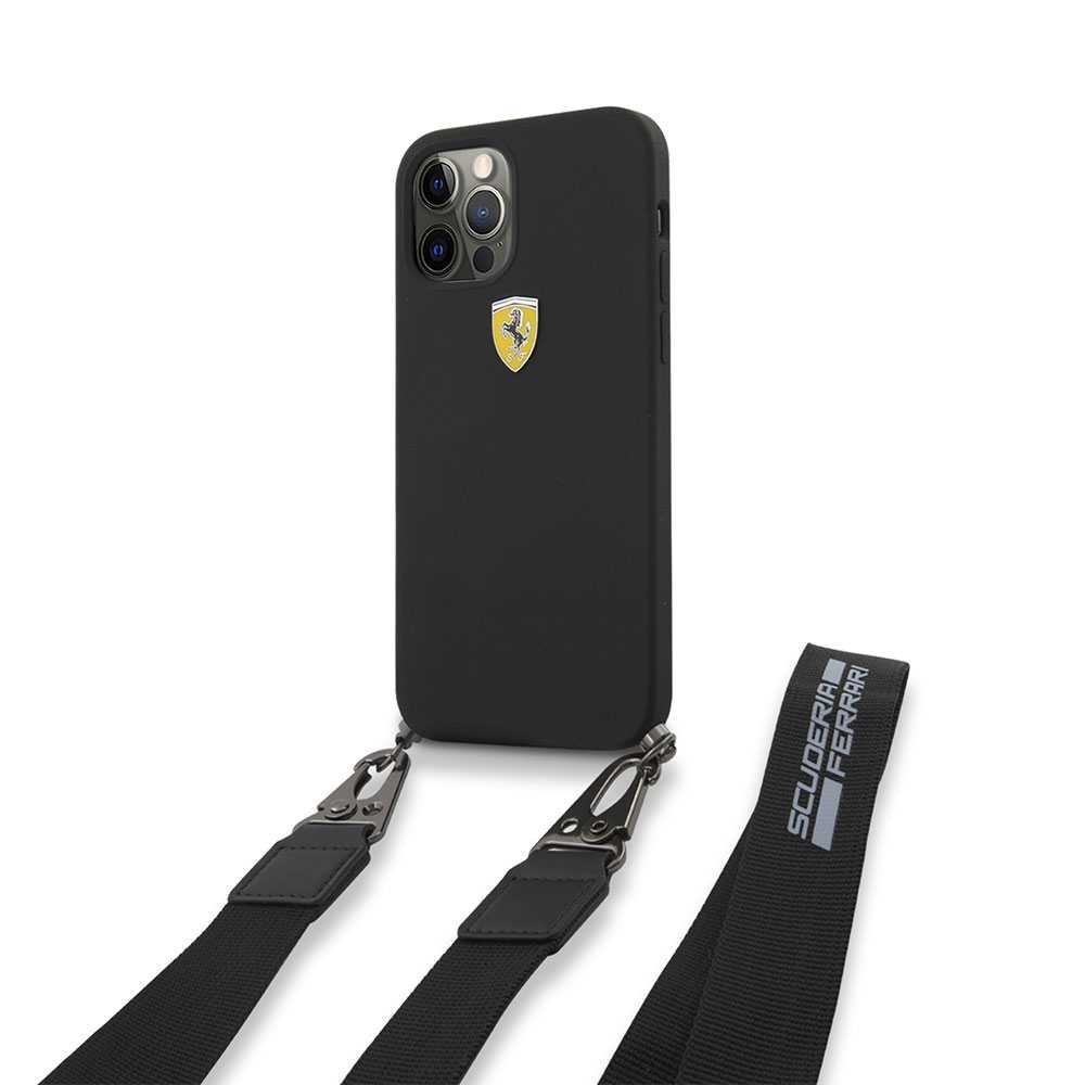 Ferrari On Track Liquid Silicone Hard Case with Removable Strap and Metal Logo for