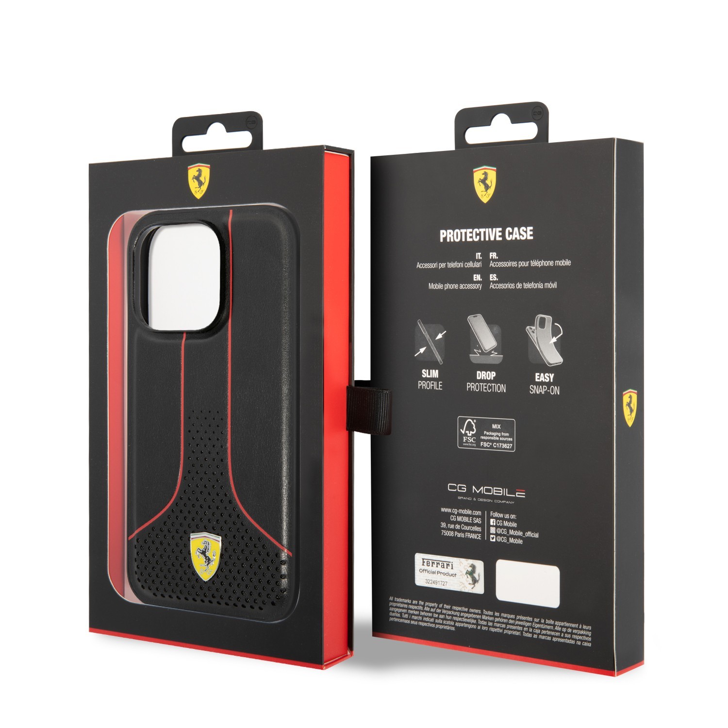 Ferrari PU 296P Hard Case for iPhone 14 Pro - Black