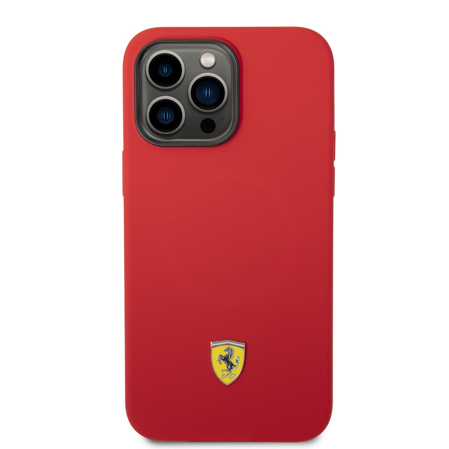 Ferrari Magsafe Silicone Metal Logo Hard Case For iPhone 14 Pro Max (6.7") -