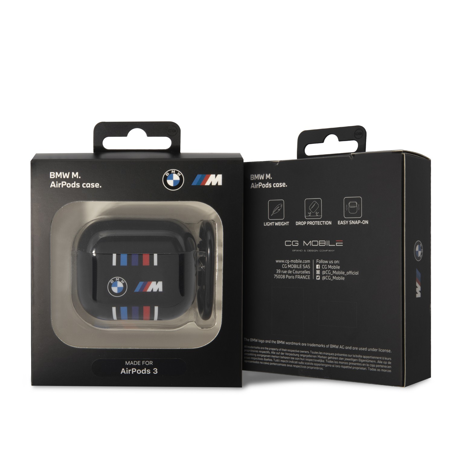 BMW Motorsport TPU Case With Multiple Colored Lines For Airpods 3 - Black