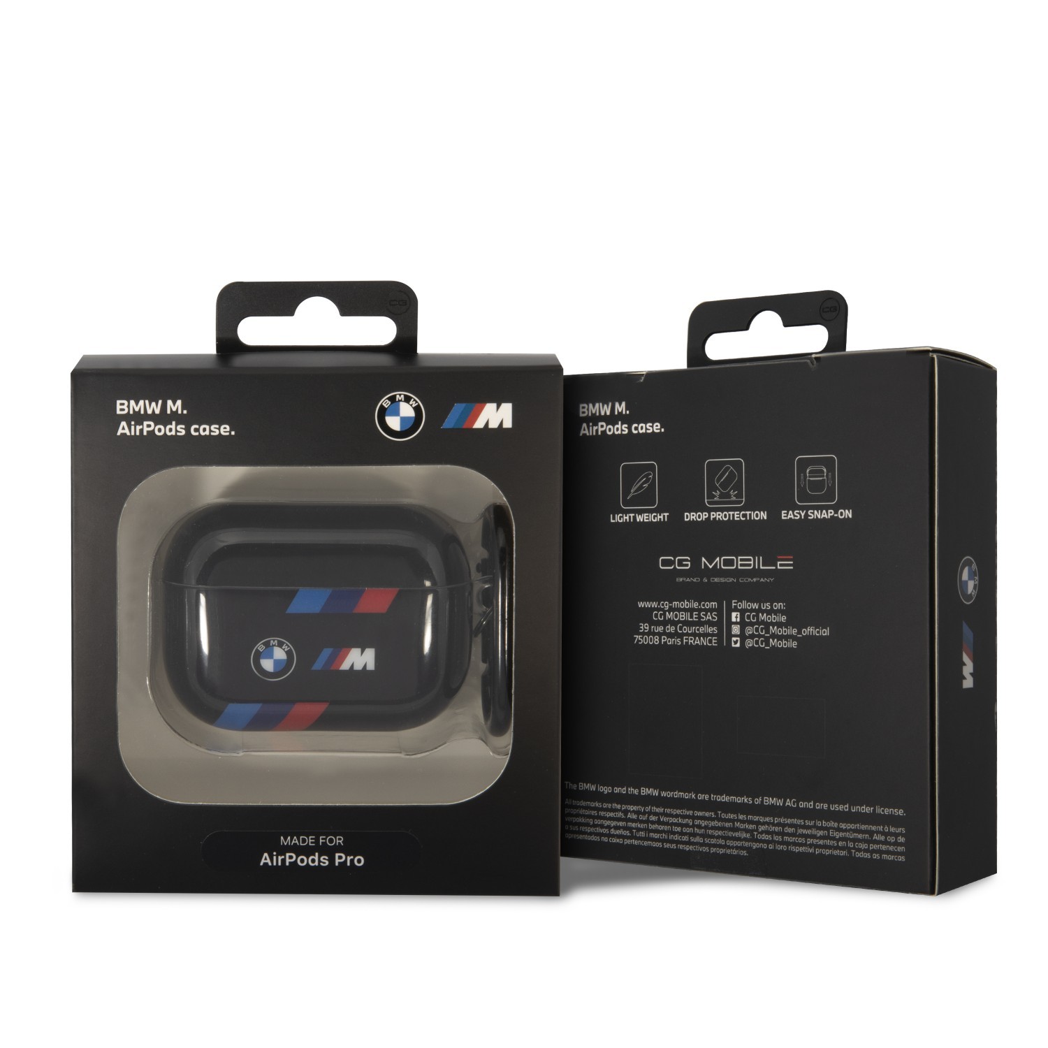 BMW Motorsport TPU Case With Tricolor Stripes For Airpods Pro - Black