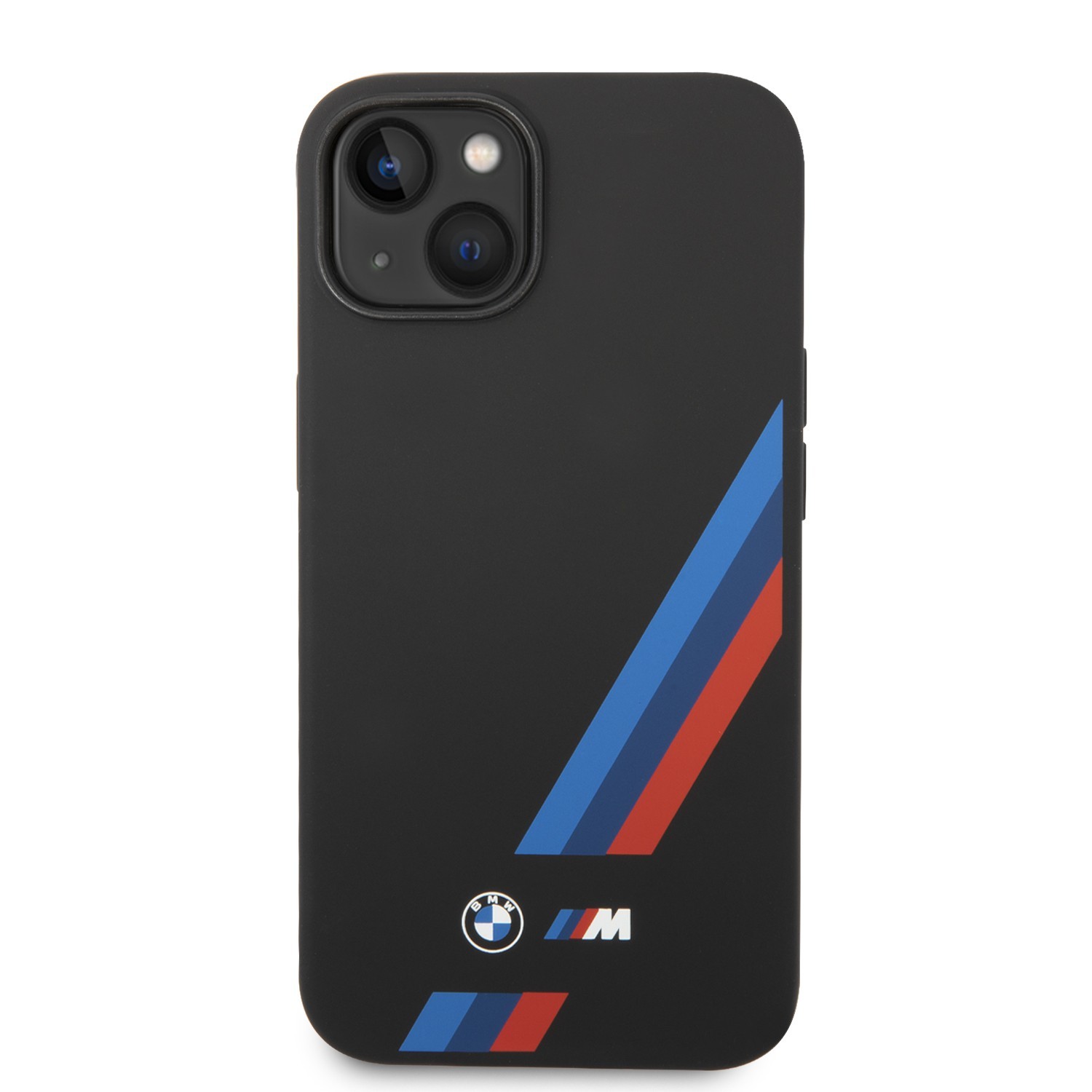 BMW Motorsport Collection PC/TPU IML Printed Tricolor Stripes, Translucent Zones & Printed Logo For iPhone 14 - Black