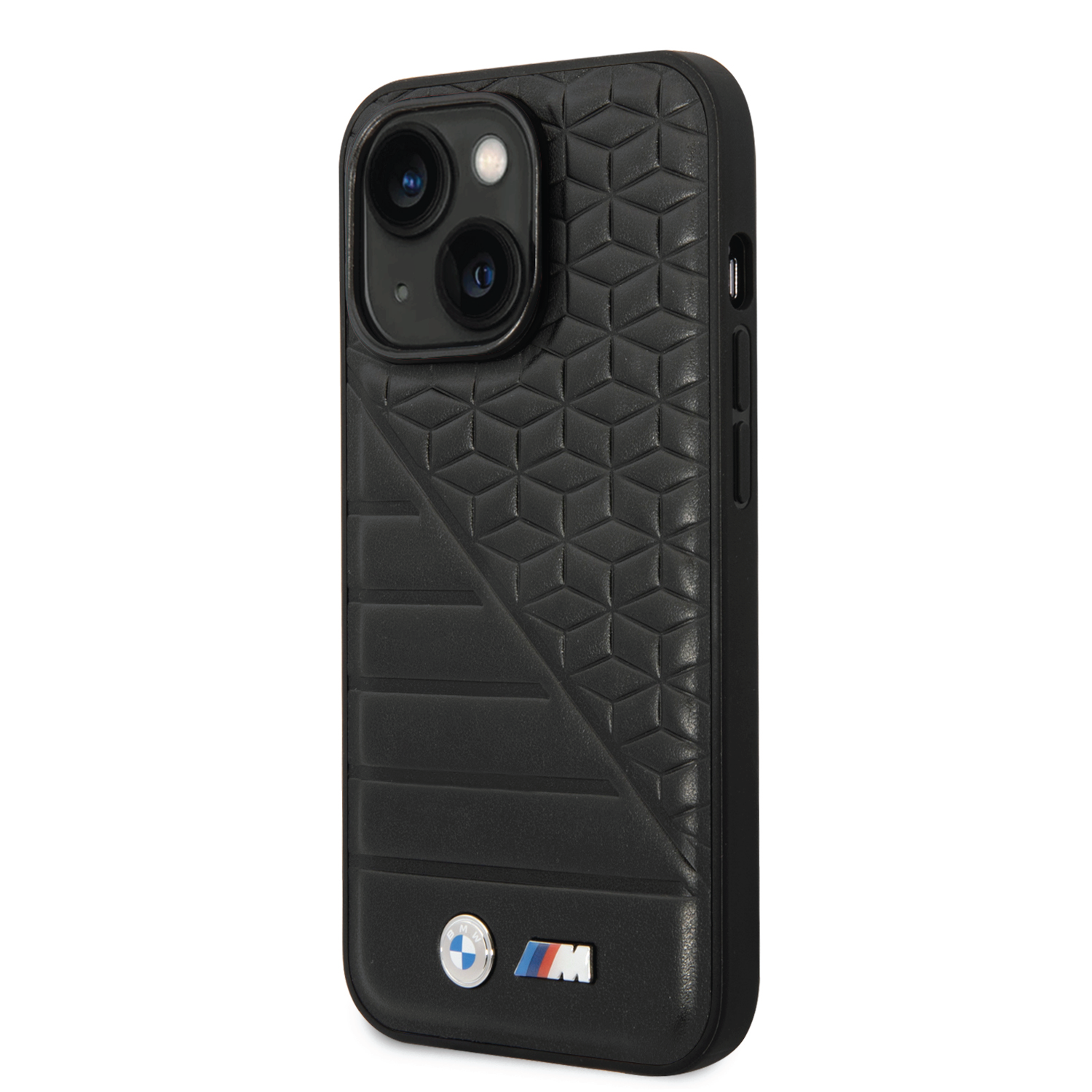 BMW M Collection PU Leather Case Hot Stamped BI/Pattern Printed Logo For iPhone 14- Black