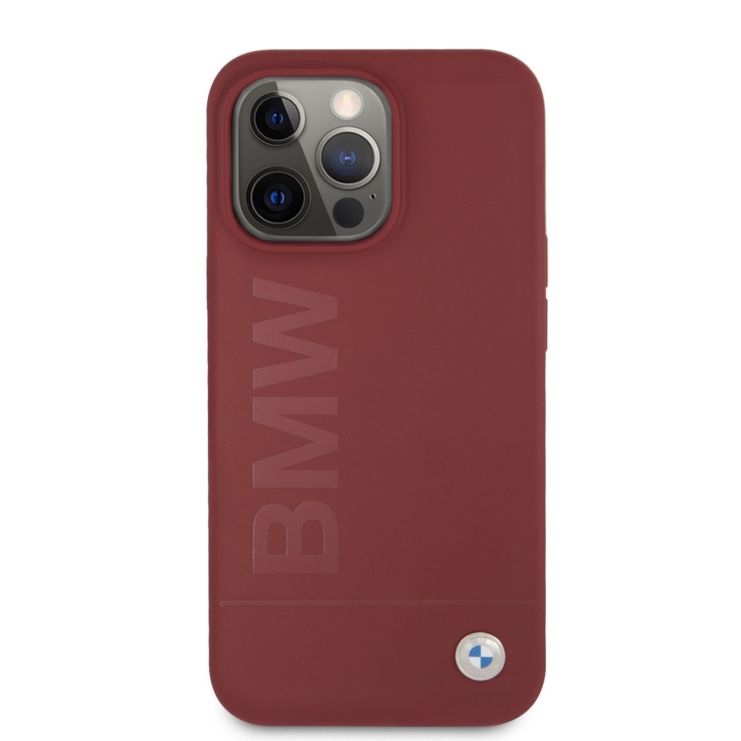 BMW Liquid Silicone Case Tone On Tone Metal Logo For iPhone 13 Pro (6.1")