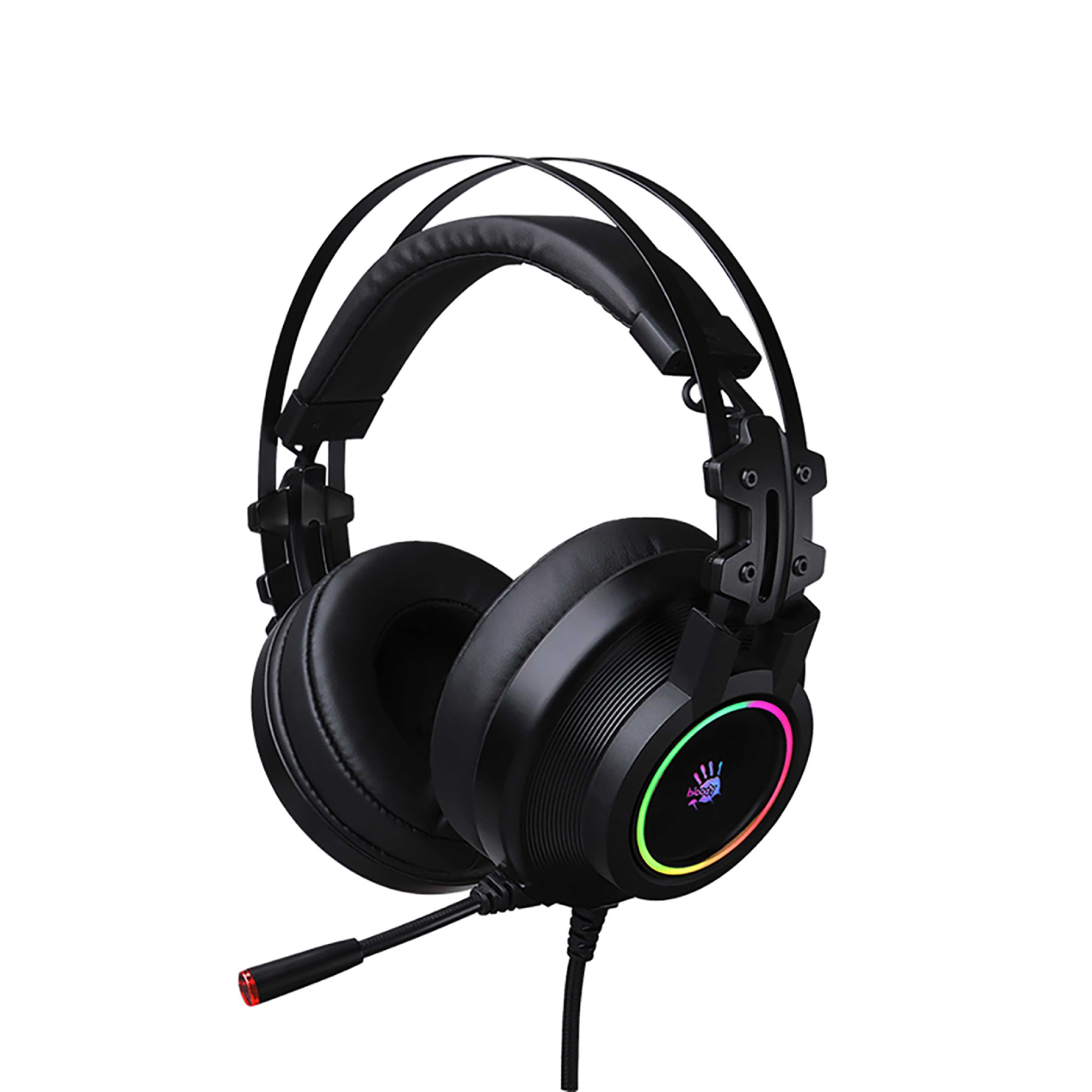 Bloody G528C Gaming Headset 7.1 Virtual Sound with Environmental Noise Cancellation, Omni-Directional Mic. Auto-Adjusting Headband, Tangle-Free Cable - Black