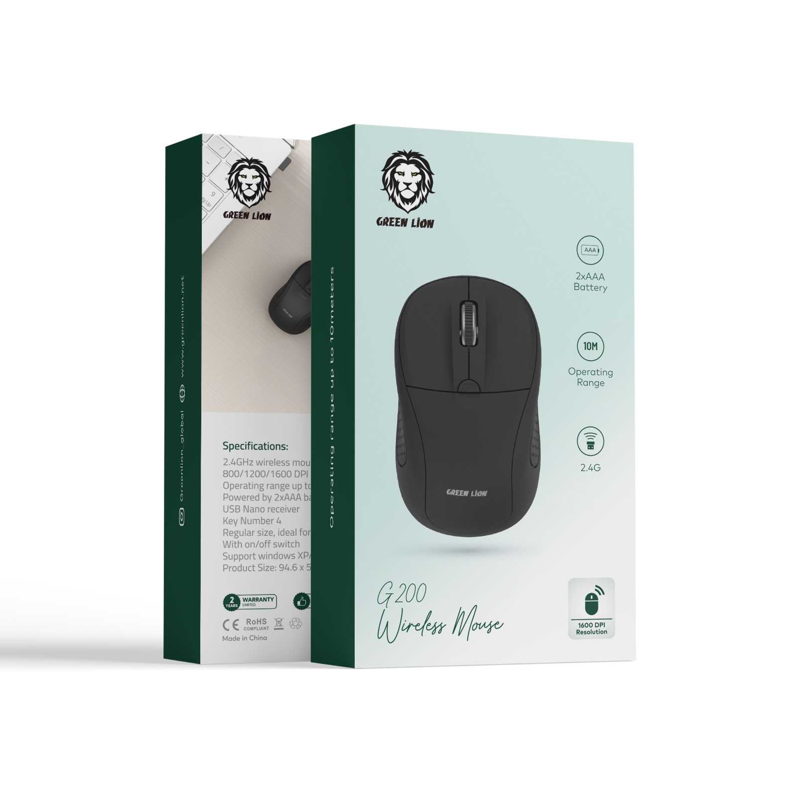  Green Lion G200 Wireless Mouse - Black