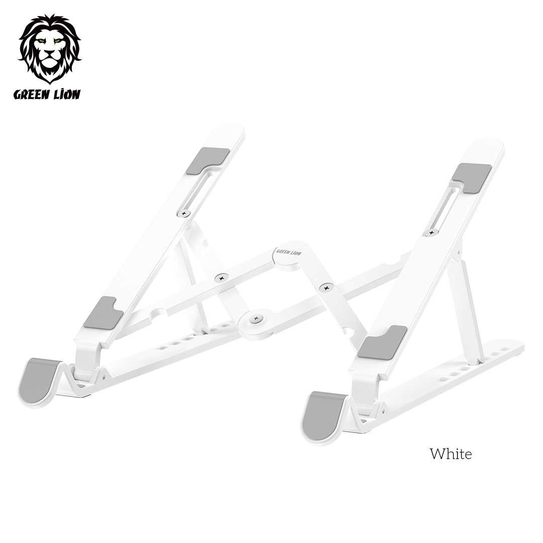 Green Lion Folding Laptop Stand ( 7 Level Adjustments ) - White