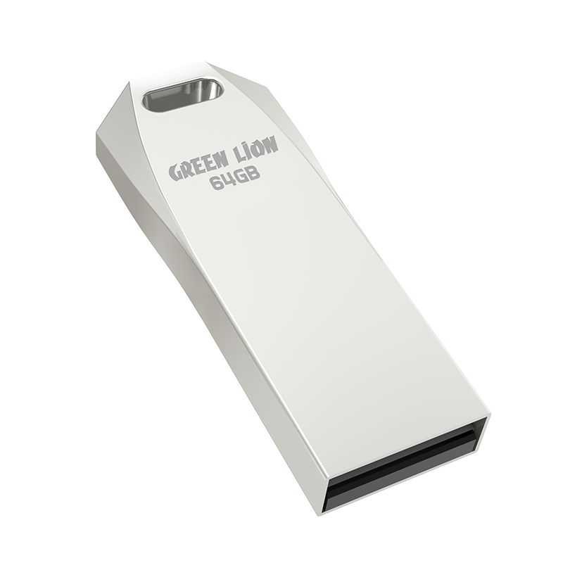 Green Lion USB 2.0 High Speed Flash Drive 64GB - Silver